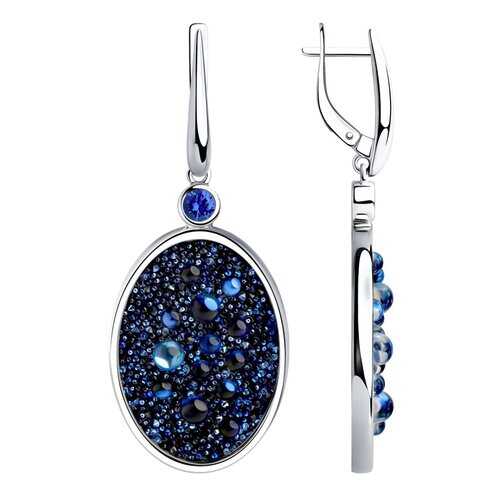 Серьги SOKOLOV из серебра с синими кристаллами Swarovski и фианитами 94023683 в Levis