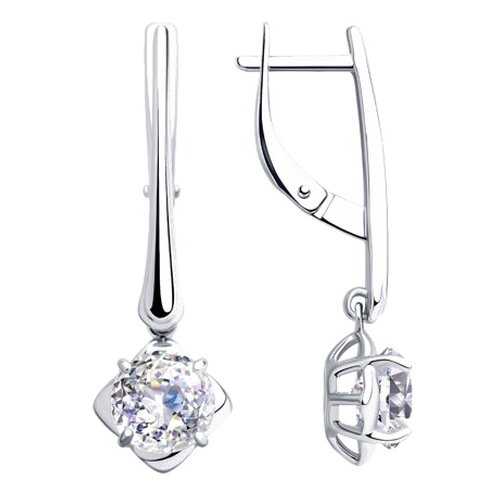 Серьги SOKOLOV из серебра со Swarovski Zirconia 89020119 в Levis