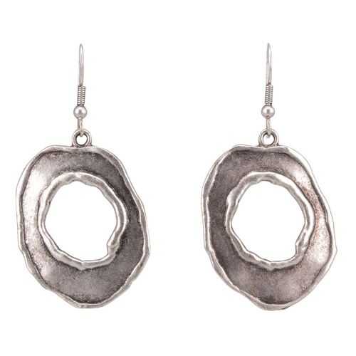 Серьги бижутерные круглые с дыркой 53431 серебристые в Levis