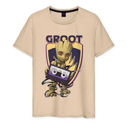 Футболка мужская ВсеМайки Groot бежевая 4XL в Levis