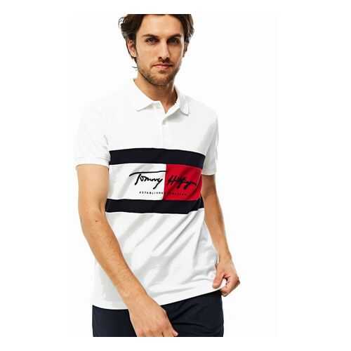 Футболка-поло мужская Tommy Hilfiger MW0MW14159 белая L в Levis